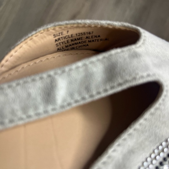 Bakers Alena Silver & Black Rhinestone Embellished Pointed Toe Flat Shoes Size 7 - Picture 5 of 7